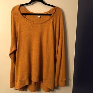 XXL long sleeved mustard sweater.